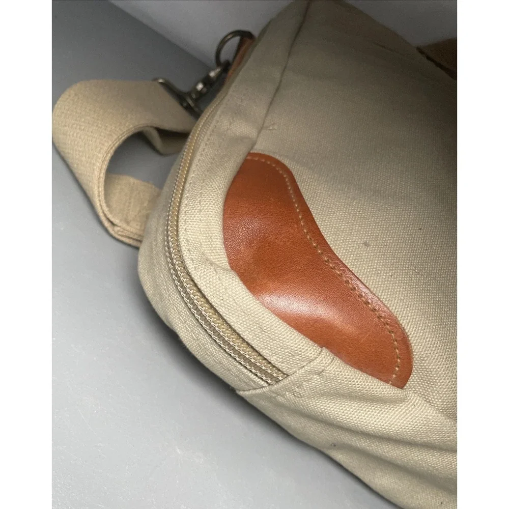 Vintage Lands End Canvas Leather Duffle Weekender Bag USA Made